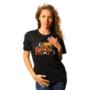 Stampa su t-shirt donna color nero