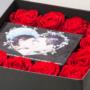 flower box con rose rosse stabilizzate e profumate