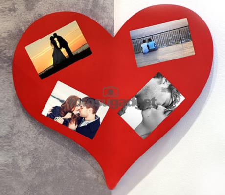 cornice cuore in legno personalizzata con foto